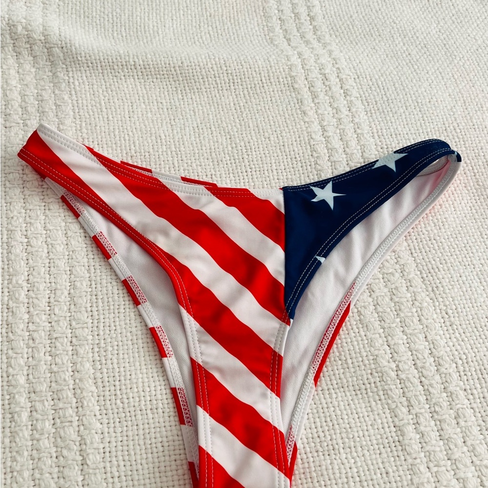 American Flag and white Bikini Bottoms (2)